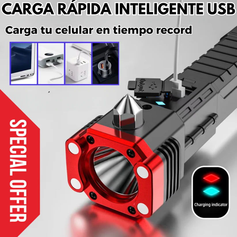 Linterna de Seguridad MILITAR 6 en 1➕ ENVIO GRATIS