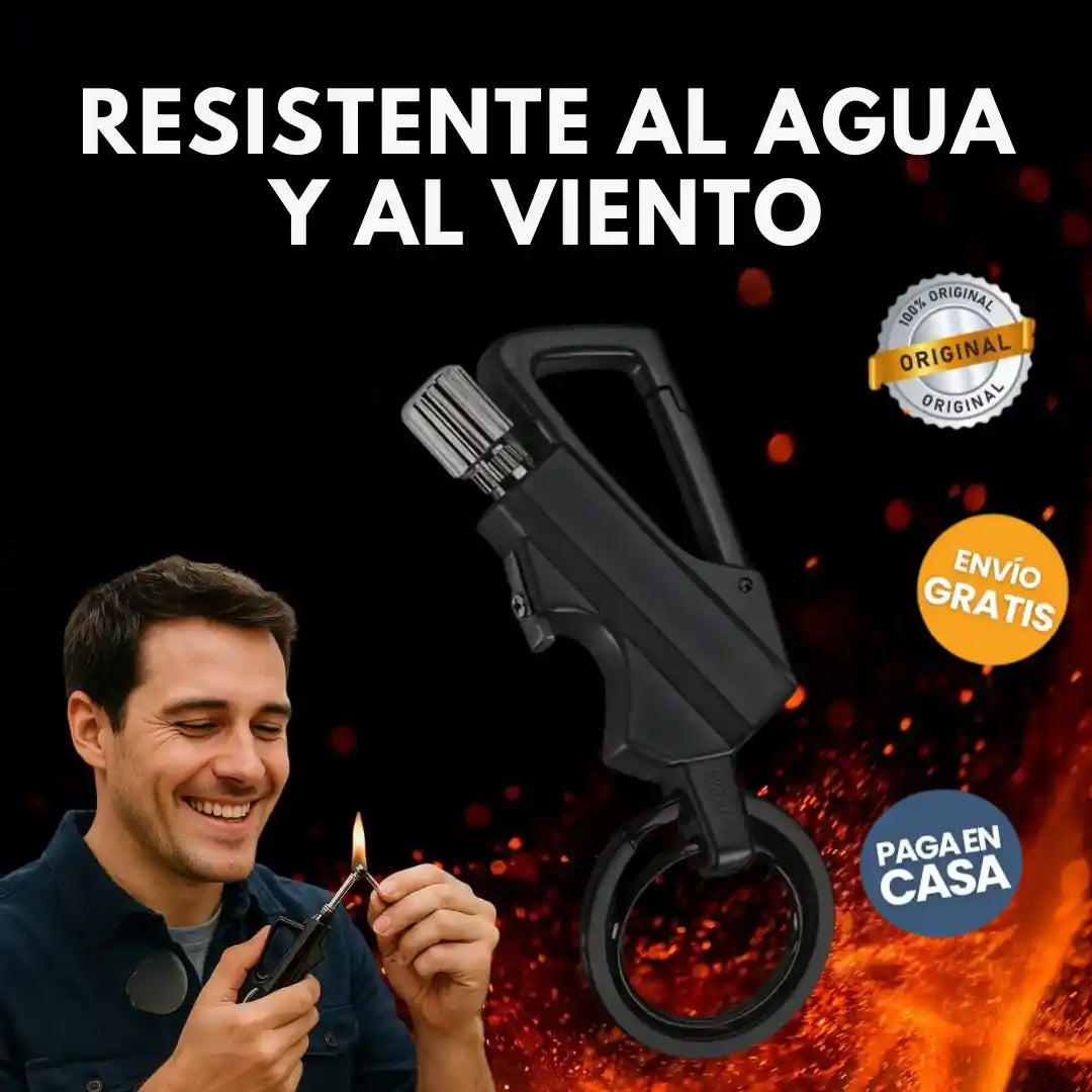 FogoNext el Encendedor 3 en 1 en Aleación de Titanio y Acero (NO Necestias de Fosforos)