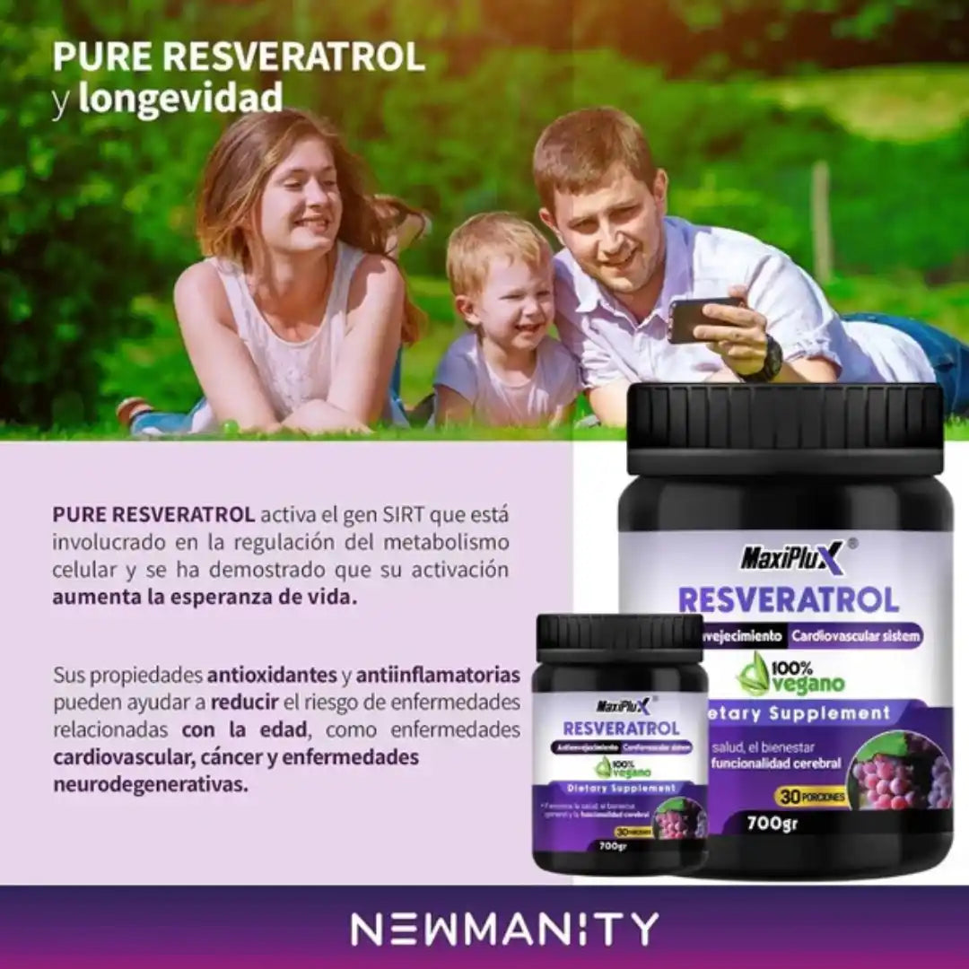 Resveratrol NAD 700 Gramos + Colágeno Marino Hidrolizado GRATIS🎁