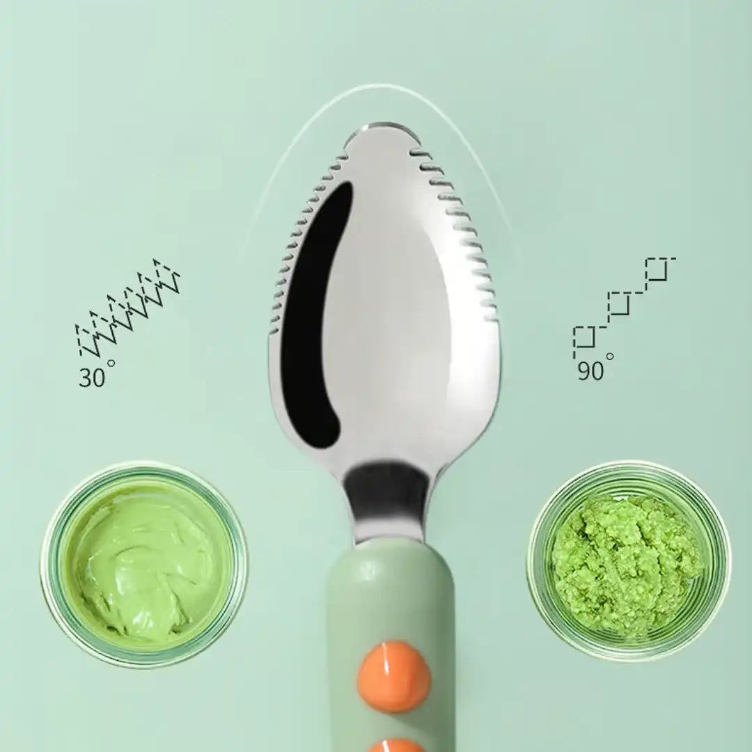 Cuchara en Acero Inoxidable de Alta Calidad y Silicona Plegable➕Estuche Portátil👶