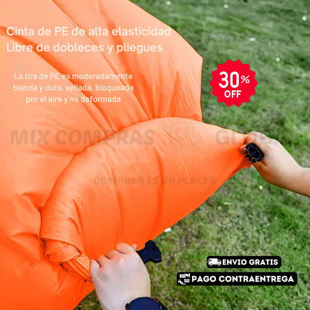 AIREASE PUFF SILLON INFLABLE: COMODIDAD INSTANTÁNEA DONDE QUIERAS (Soporta hasta 180 Kilogramos)