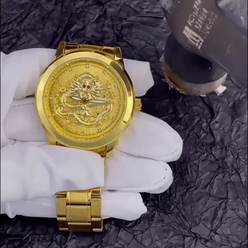 Reloj Dragon: En Cuarzo de Moda de Acero inoxidable - Resistente al Agua