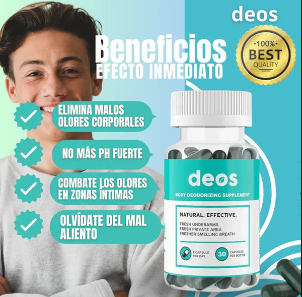 DEOS - Suplemento tipo Desodorante Interno Corporal 30 Caps➕EnvioGratis