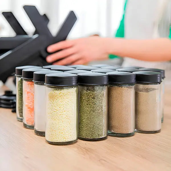 Organizador de Especias Giratorio con 18 Tarros de Especias🍃