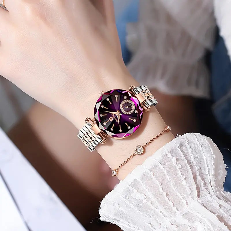 Reloj Elegante De Cristal Para Dama➕caja de regalo