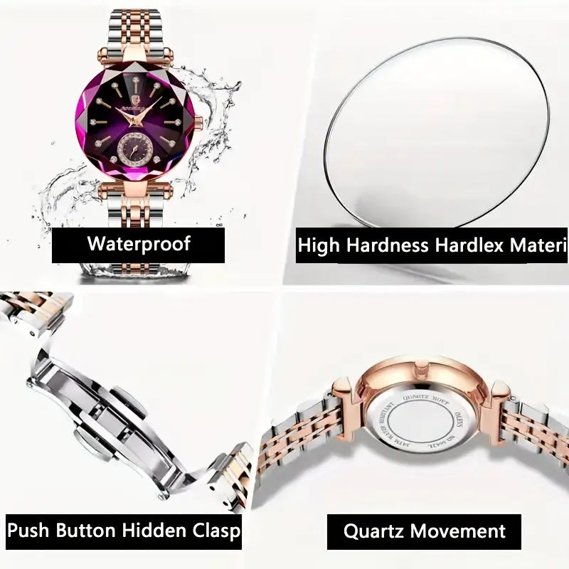 Reloj Elegante De Cristal Para Dama➕caja de regalo