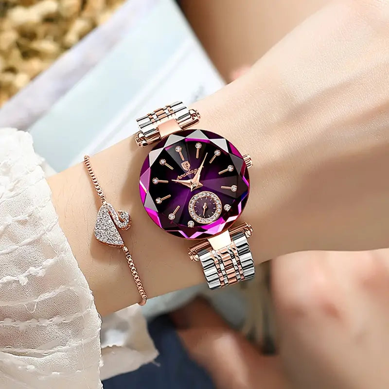 Reloj Elegante De Cristal Para Dama➕caja de regalo