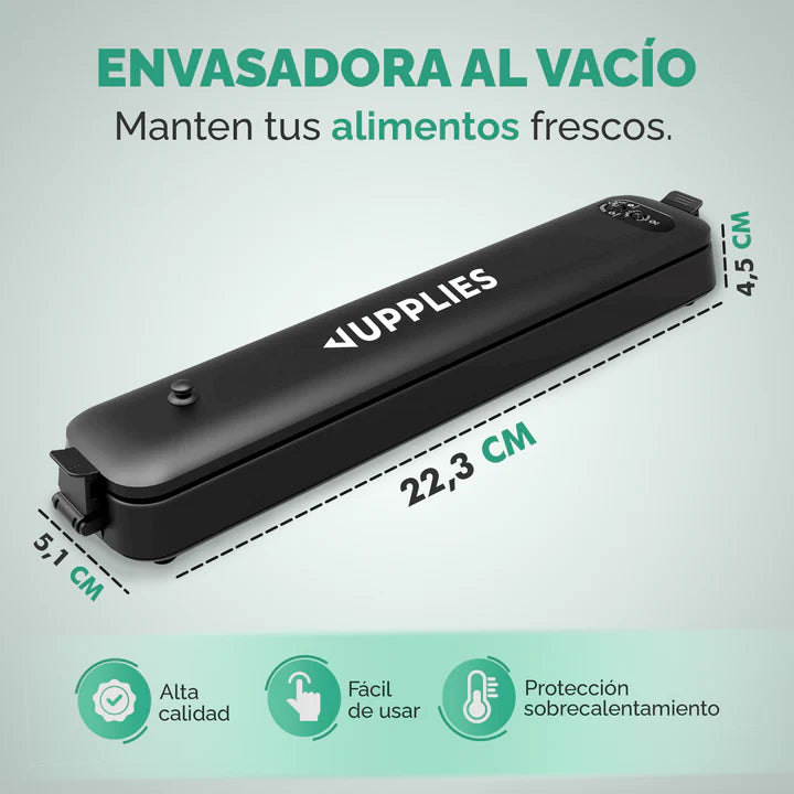 ENVASADORA AL VACÍO DE ALIMENTOS ➕ 10 BOLSA DE OBSEQUIO - JUPPLIES
