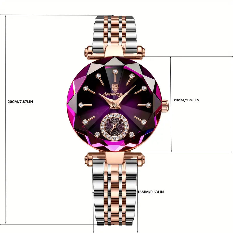 Reloj Elegante De Cristal Para Dama➕caja de regalo