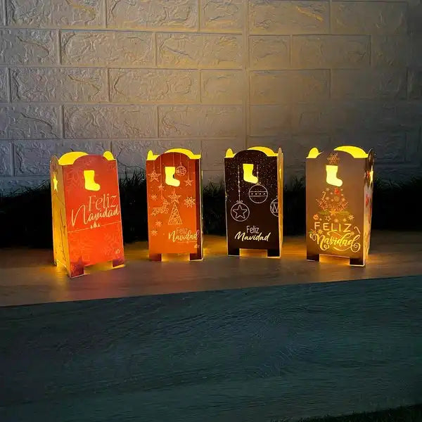 Faroles Navideños Armables X10➕Velas Farol X10 GRATIS🎁