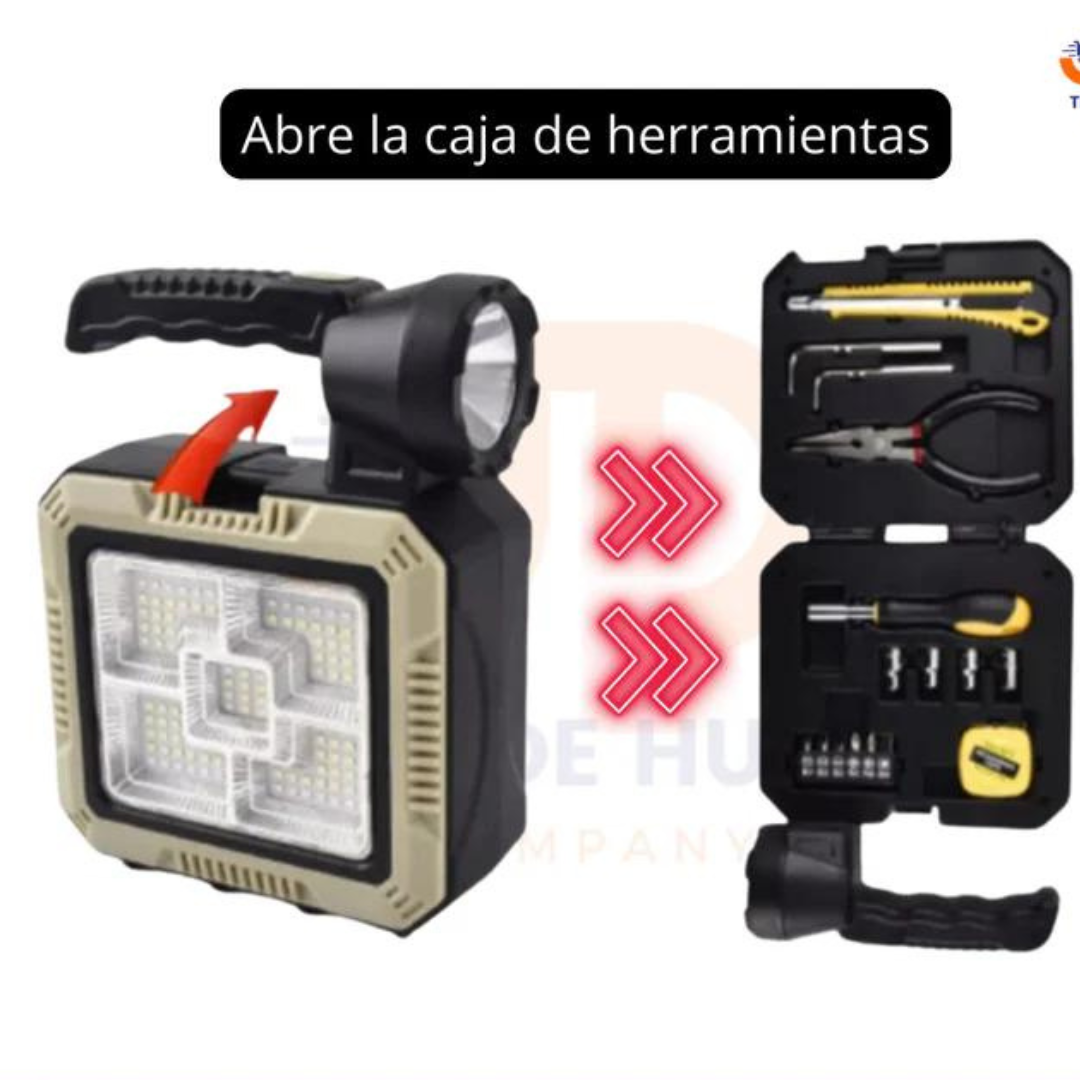 SOLARGEAR PRO®️LINTERNA SOLAR + KIT DE HERRAMIENTAS