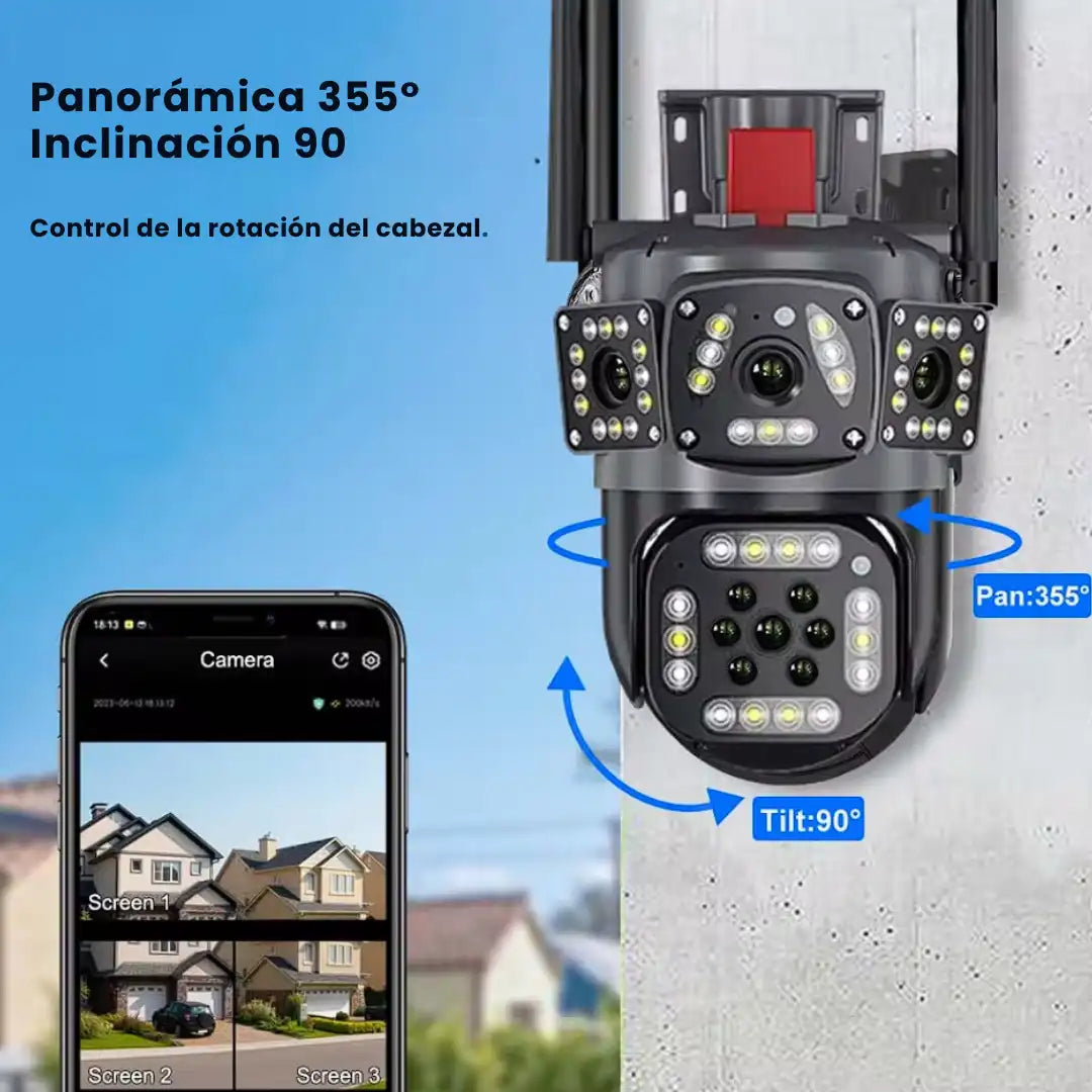 CAMARA DE SEGURIDAD 3 LENTES CON VISIÓN NOCTURNA A TODO COLOR😀