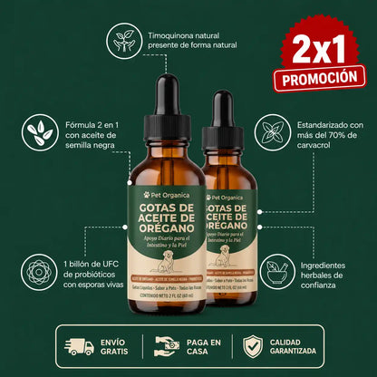 Gotas de Aceite de Orégano. NO más Arrastre, Lamido y Estres