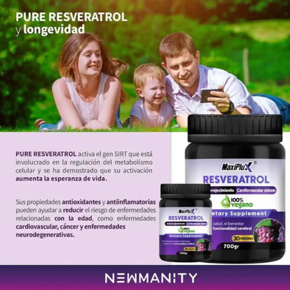 Resveratrol NAD 700 Gramos + Colágeno Marino Hidrolizado GRATIS🎁