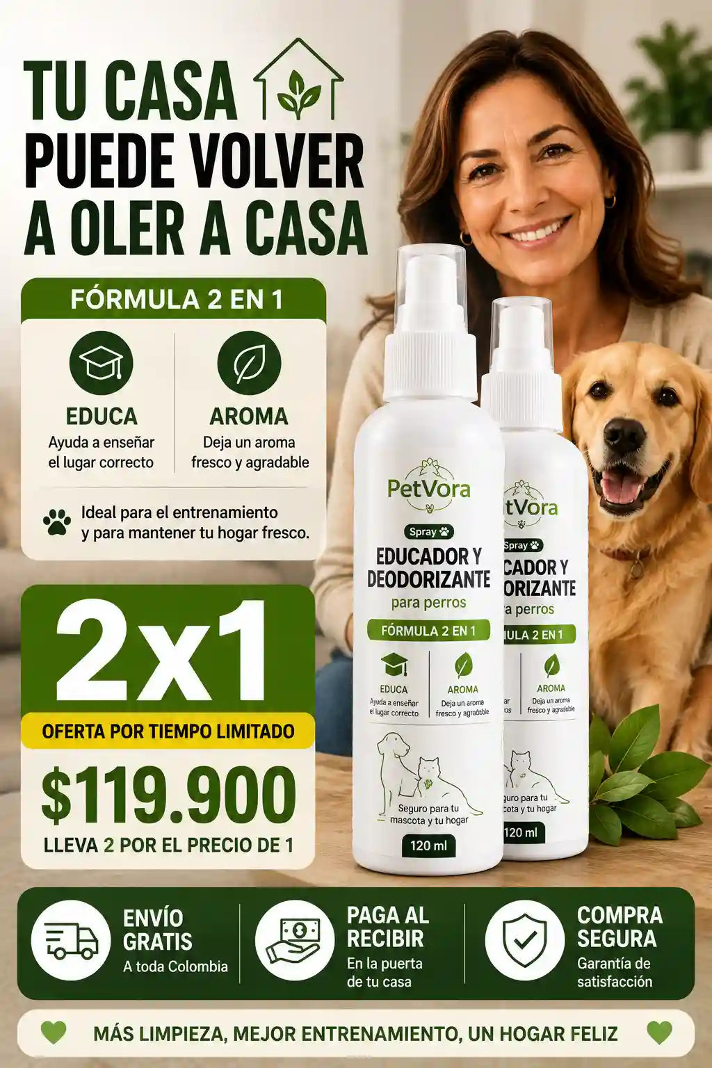PetVora fórmula 2 en 1: educa a tu perro y aromatiza tu hogar