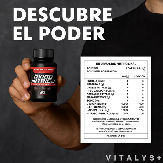Oxido Nítrico - Potencia Masculina - 1000mg 100 CAPS ➕Potenciador en Sachet GRATIS