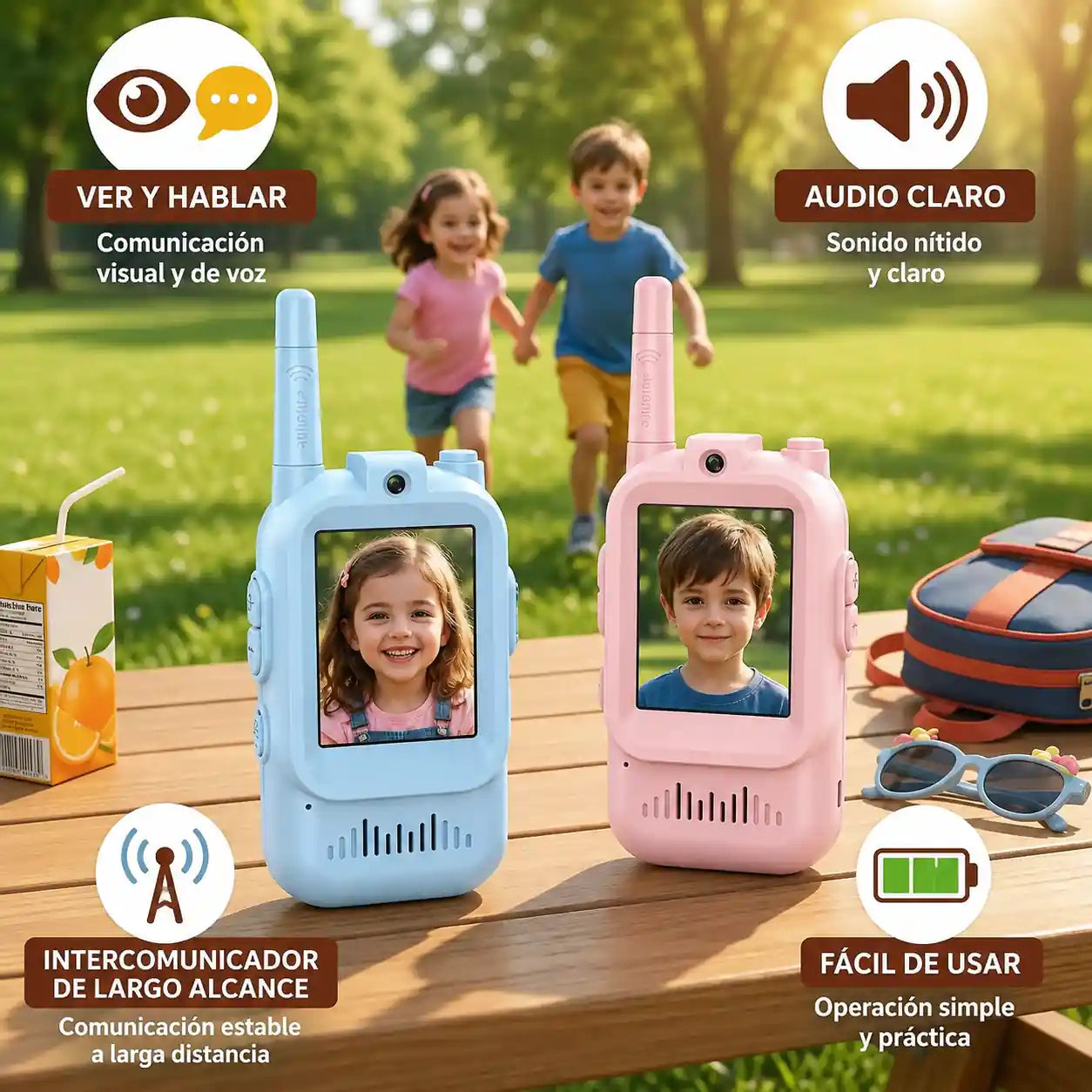 Walkie-Talkies Tipo Celular con Vídeollamada para niños X2 ➕ Envio Gratis