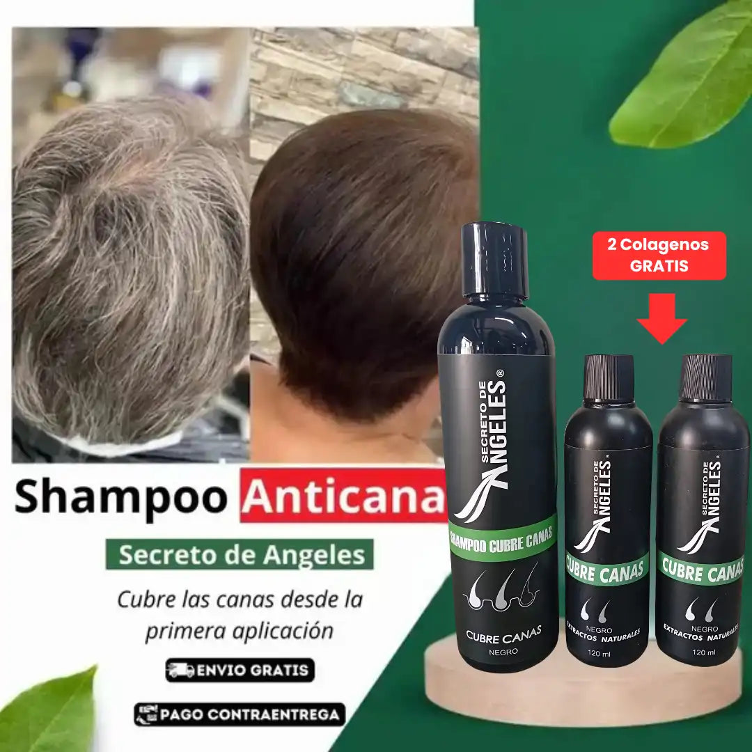 Original Shampoo Cubre Canas Secreto de Ángeles➕2 COLAGENOS GRATIS🎁