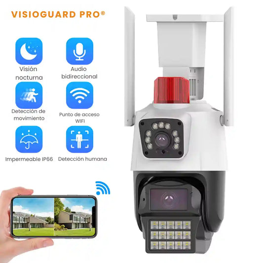 VISIOGUARD PRO®️ CAMARA DE SEGURIDAD TOTAL 24/7 CON VISIÓN NOCTURNA A TODO COLOR