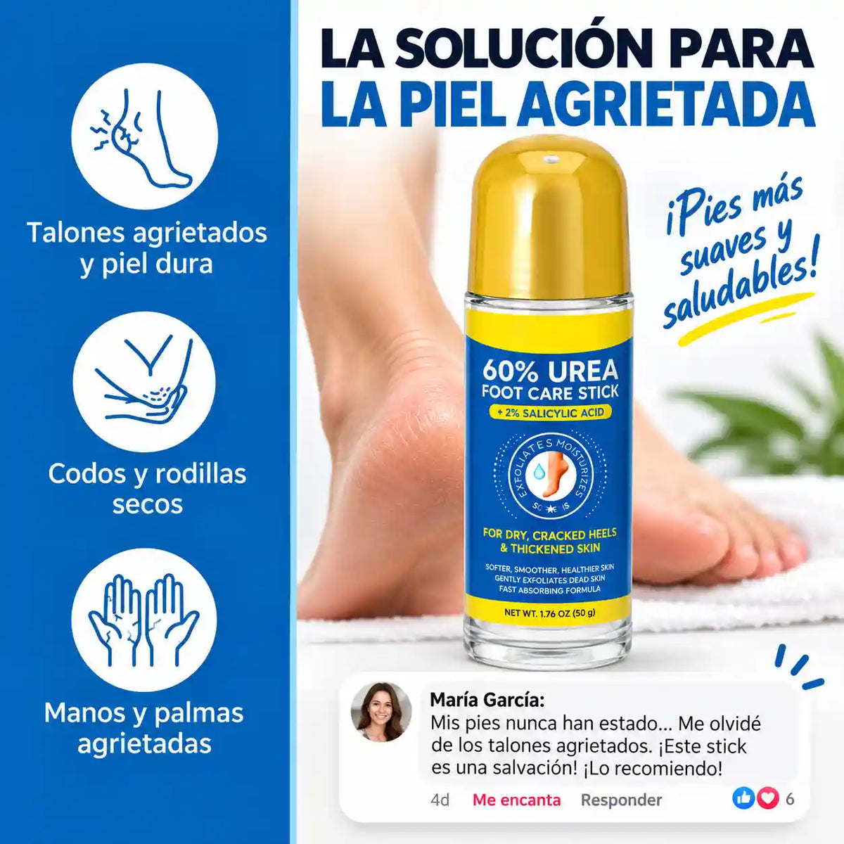 OFERTA: 2x1 Velluré - Talónes de Seda. Crema # 1 para Talones Secos y Agrietados