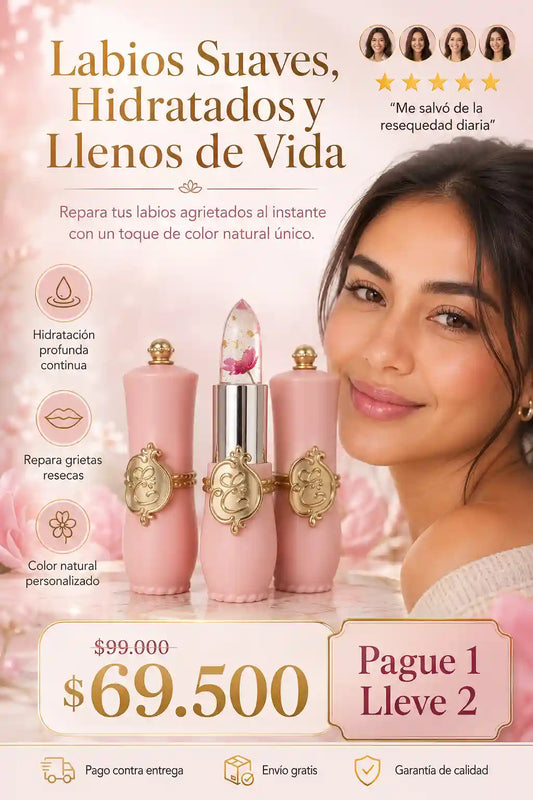 NUEVO Labial Mágico Flor de Cristal (Compra 1 Lleva 2 x 69.500)➕ Labios HIDRATADOS