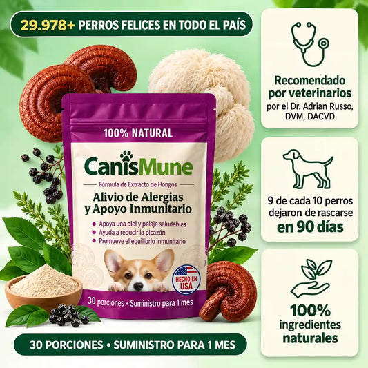CanisMune™️Fórmula Natural de Hongos para Perros, Apoya el Sistema Inmunológico y el Bienestar de Piel y Pelaje